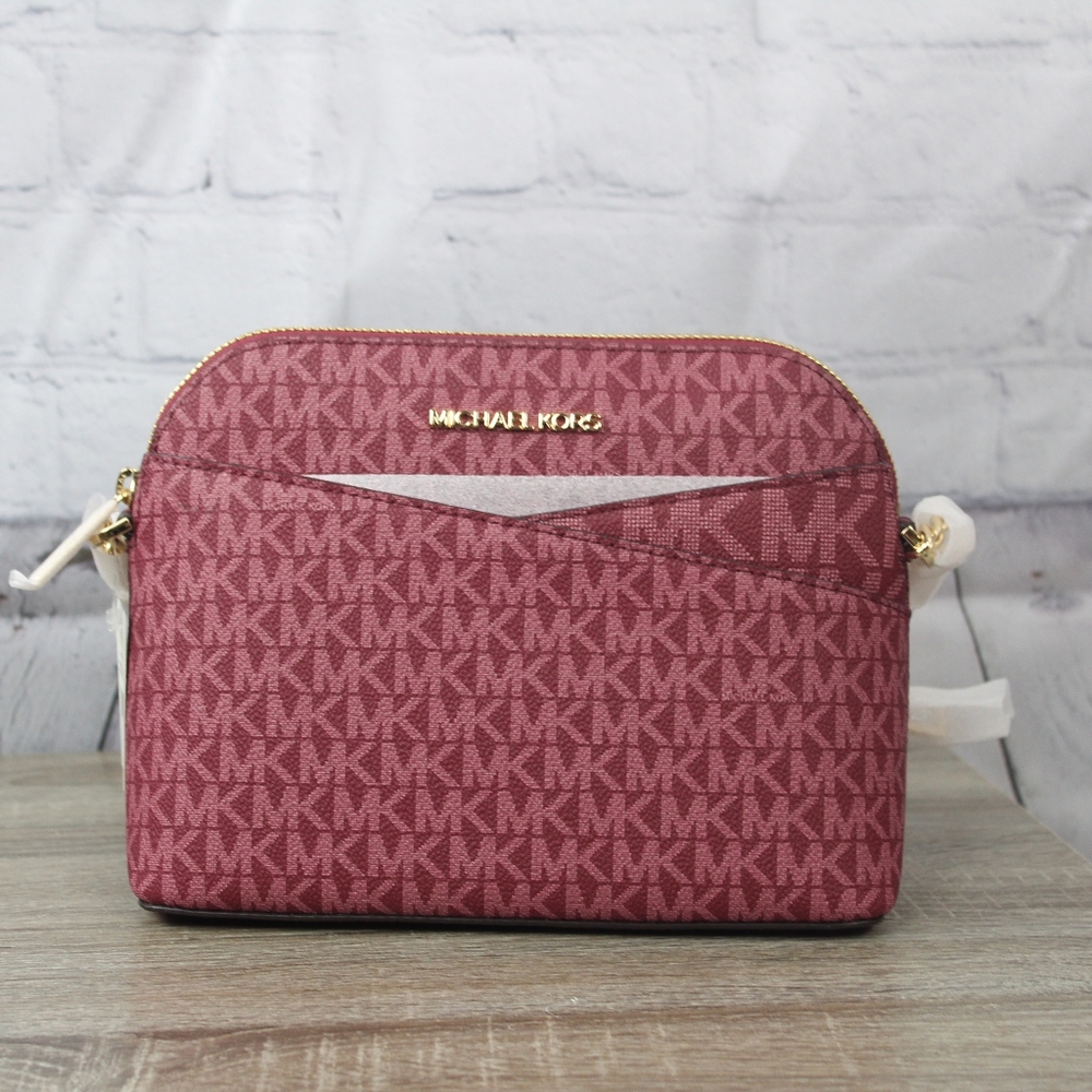 NWT Authentic Michael Kors Jet Set Travel Medium Logo Dome Crossbody Bag